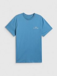 4F T-shirt loose z nadrukiem damski - granatowy S. Niebieskie t-shirty damskie 4F, s, bez wzorów, z bawełny, bez kołnierzyka. Za 69.99 zł.