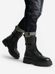 G-Star Raw Trzewiki EO-GEDIZ-8090-25 Czarny. Czarne botki damskie G-Star, ze skóry, retro, bez obcasa, na płaskiej podeszwie, bez zapięcia. Za 479.99 zł.