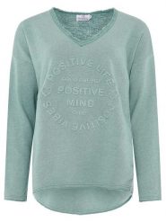 Zwillingsherz Bluza "Positive Mind" w kolorze zielonym rozmiar: L/XL. Zielone bluzy damskie Zwillingsherz, l, bez wzorów, bez kaptura. Za 147.91 zł.