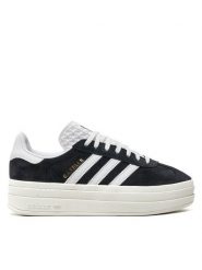 Adidas Sneakersy Gazelle Bold HQ6912 Czarny. Czarne obuwie sportowe damskie Adidas, ze skóry, bez zapięcia. W wyprzedaży za 429.99 zł.