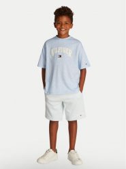 Tommy Hilfiger T-Shirt Varsity KB0KB09533 D Błękitny Regular Fit. Niebieskie t-shirty i koszulki chłopięce Tommy Hilfiger, bez wzorów, z bawełny, bez kołnierzyka, bez ramiączek. Za 99.99 zł.