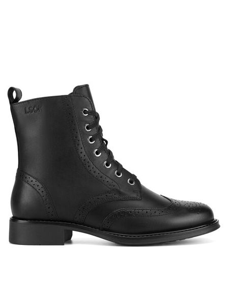 Lasocki Trzewiki ARC-DERBY-07 Czarny. Czarne botki damskie Lasocki, ze skóry, bez obcasa, na płaskiej podeszwie, bez zapięcia. Za 269.99 zł.