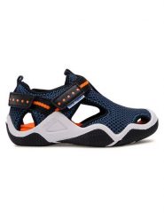 Geox Sandały J Wader B. A J1530A 00014 C4074 M Granatowy. Niebieskie sandały chłopięce Geox, z materiału, bez zapięcia. Za 169.99 zł.