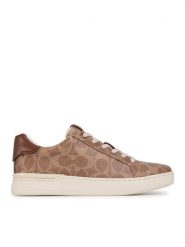 Coach Sneakersy Lowline Luxe Sig G5061 Brązowy. Brązowe obuwie sportowe damskie Coach, ze skóry, bez zapięcia. Za 399.99 zł.