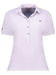 Geographical Norway Koszulka polo "Kars" w kolorze lawendowym rozmiar: XL. Różowe bluzki damskie Geographical Norway, xl, bez wzorów, z bawełny, bez kołnierzyka, bez ramiączek. Za 96.60 zł.