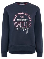 Zwillingsherz Bluza "Wild Side" w kolorze granatowym rozmiar: S/M. Niebieskie bluzy damskie Zwillingsherz, m, bez wzorów, bez kaptura. Za 143.90 zł.