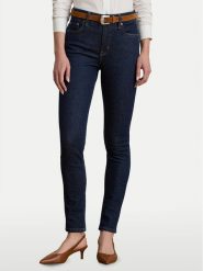 LAUREN RALPH LAUREN Jeansy 200960600001 Granatowy Slim Fit. Niebieskie rurki damskie Lauren Ralph Lauren, bez wzorów, z bawełny. Za 729.99 zł.