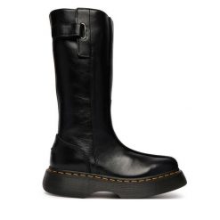 Kozaki Dr. Martens. Czarne kozaki damskie Dr Martens, bez obcasa, na płaskiej podeszwie, bez zapięcia. Za 1,039.00 zł.