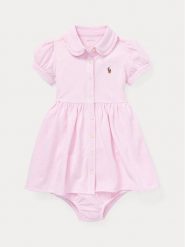 Polo Ralph Lauren Sukienka letnia 310734896001 Różowy Regular Fit. Czerwone sukienki dziewczęce Polo Ralph Lauren, bez wzorów, z bawełny, bez ramiączek, proste. Za 399.99 zł.