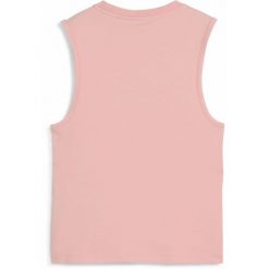 Damska wąska koszulka bez rękawów z logo No. 1 ESS PUMA Pink Fruit. Czerwone koszulki damskie Puma, xs, bez wzorów, z gumy, bez kołnierzyka, bez ramiączek. Za 89.00 zł.