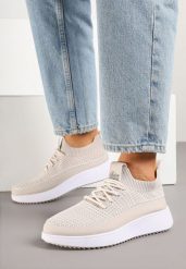 Beżowe Buty Sportowe Sneakersy z Elastycznym Cholewkami Liovanya. Brązowe obuwie sportowe casual damskie Born2be, z jeansu. Za 69.99 zł.