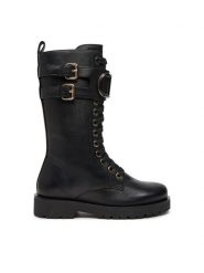TWINSET Trapery 242TCP084 Czarny. Czarne trapery damskie Twinset, ze skóry, bez zapięcia. Za 1,389.00 zł.