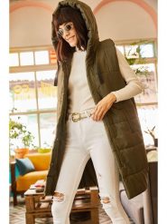 Olalook Kamizelka pikowana w kolorze khaki rozmiar: S. Brązowe kamizelki damskie Olalook, s, bez wzorów, bez kaptura. Za 96.60 zł.