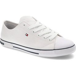 Białe Trampki Tommy Hilfiger Klasyczne Buty Damskie. Białe trampki damskie Tommy Hilfiger, z aplikacjami, z materiału, bez zapięcia. Za 279.00 zł.
