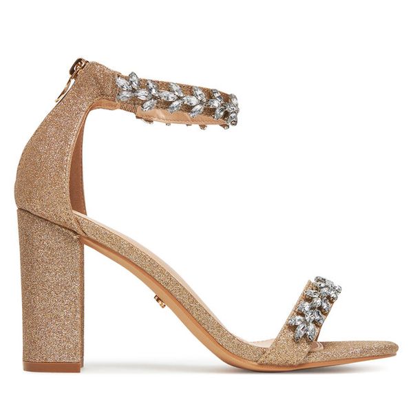 Sandały DeeZee. Żółte sandały damskie DeeZee, bez wzorów, bez obcasa, na słupku, bez zapięcia. Za 159.99 zł.