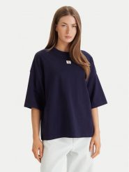 Calvin Klein Jeans T-Shirt LV047D204G Fioletowy Oversize. Fioletowe t-shirty damskie Calvin Klein Jeans, m, bez wzorów, z bawełny, bez kołnierzyka. Za 249.99 zł.