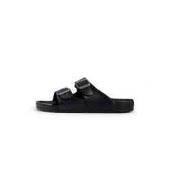 Klapki damskie Fila Matero. Czarne klapki damskie Fila, bez wzorów, bez obcasa, bez zapięcia. Za 79.00 zł.