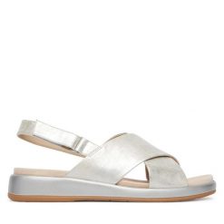 Sandały Caprice. Szare sandały damskie Caprice, bez wzorów, bez obcasa, na płaskiej podeszwie, bez zapięcia. Za 339.99 zł.