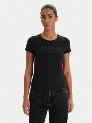Armani Exchange T-Shirt XW002106 AF10356 UC001 Czarny Slim Fit. Czarne t-shirty damskie Armani Exchange, xs, bez wzorów, z bawełny, bez kołnierzyka. Za 349.99 zł.