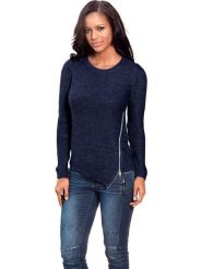 Heine Sweter w kolorze granatowym rozmiar: 40. Niebieskie swetry klasyczne damskie Heine, ze splotem, z asymetrycznym kołnierzem. Za 60.99 zł.