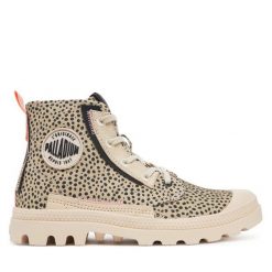 Trapery Palladium. Brązowe trapery damskie Palladium, bez zapięcia. Za 359.99 zł.