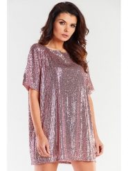 Awama Sukienka w kolorze jasnoróżowym rozmiar: onesize. Różowe sukienki damskie Awama, bez wzorów, bez ramiączek. Za 194.99 zł.