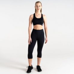 Damskie legginsy sportowe 3/4 Influential. Czarne legginsy sportowe damskie Dare 2b, l, bez wzorów, z elastanu, na fitness i siłownię. W wyprzedaży za 237.49 zł.