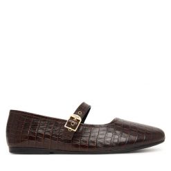 Baleriny Clarks. Brązowe balerinki damskie Clarks, bez wzorów. Za 349.99 zł.