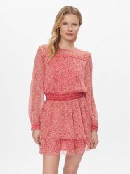 Pepe Jeans Sukienka letnia Bridget PL953440 Różowy Regular Fit. Czerwone sukienki damskie Pepe Jeans, bez wzorów, z jeansu, bez ramiączek. Za 219.99 zł.