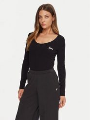 Guess Body V5BP09 KCBF1 Czarny Slim Fit. Czarne body i gorsety Guess, z aplikacjami, z bawełny. Za 149.99 zł.