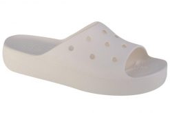 Klapki damskie Crocs Classic Platform Slide. Białe klapki damskie Crocs, bez wzorów, z materiału, bez obcasa, bez zapięcia. Za 275.00 zł.
