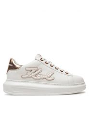KARL LAGERFELD Sneakersy Kapri KL62511A Biały. Białe obuwie sportowe damskie KARL LAGERFELD, ze skóry, bez zapięcia. Za 529.99 zł.
