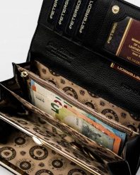 Zestaw prezentowy Peterson skórzany czarny PTN ZD7. Czarne portfele damskie Peterson, bez wzorów, ze skóry. Za 89.09 zł.