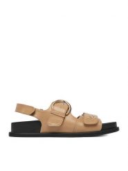 U.S. Polo Assn. Sandały EO-EDITH001W/6Y1 Beżowy. Brązowe sandały damskie U.S. Polo Assn., bez wzorów, ze skóry, bez obcasa, na płaskiej podeszwie, bez zapięcia. Za 249.99 zł.