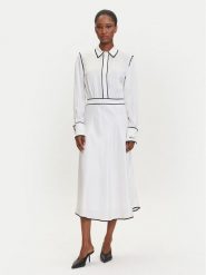 KARL LAGERFELD Sukienka koszulowa A3W13021 Écru Regular Fit. Sukienki damskie KARL LAGERFELD, bez wzorów, z wiskozy, bez ramiączek. Za 899.99 zł.