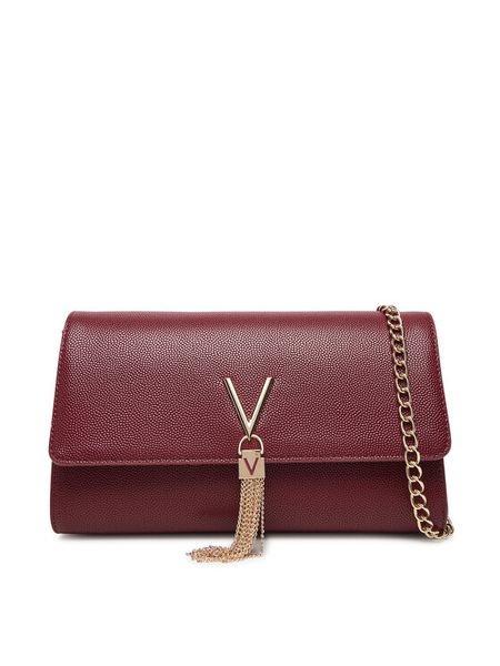 Valentino Torebka Divina VBS1R401G Bordowy. Czerwone torebki wieczorowe damskie Valentino, bez wzorów, ze skóry, bez dodatków. Za 219.99 zł.