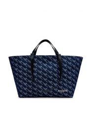 Desigual Torebka Cahuil 24WAXA21 Granatowy. Niebieskie shopper bag Desigual, bez wzorów, z materiału, bez dodatków. Za 299.99 zł.