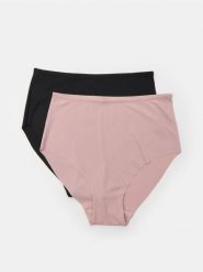 Prążkowane figi z wysokim stanem 2 pack - różowy. Czerwone figi Sinsay, bez wzorów, prążkowane. Za 19.99 zł.