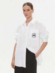 Tommy Hilfiger Koszula Varsity WW0WW39682 Biały Oversize. Białe koszule damskie Tommy Hilfiger, l, bez wzorów, z bawełny, bez kołnierzyka, bez ramiączek. Za 639.99 zł.