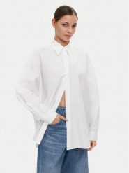 HUGO Koszula 50537159 Biały Oversize. Białe koszule damskie Hugo, bez wzorów, z bawełny, bez kołnierzyka, bez ramiączek. Za 269.99 zł.