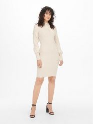 JDY Sukienka dzianinowa 15271590 Beżowy Regular Fit. Brązowe sukienki damskie JDY, bez wzorów, z dzianiny, bez ramiączek. Za 109.99 zł.