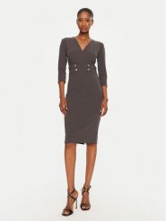 Rinascimento Sukienka koktajlowa CFC0119920003 Szary Regular Fit. Szare sukienki damskie Rinascimento, bez wzorów, z syntetyku, wizytowe, bez ramiączek. Za 259.99 zł.