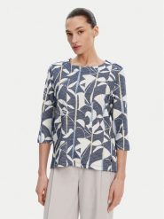 Olsen Bluzka 11201624 Granatowy Regular Fit. Niebieskie bluzki damskie Olsen, bez wzorów, z syntetyku, bez kołnierzyka, bez ramiączek. W wyprzedaży za 229.99 zł.