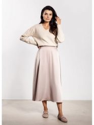 Awama Spódnica w kolorze beżowym rozmiar: XL. Brązowe spódnice damskie Awama, xl, bez wzorów, maxi. Za 134.99 zł.