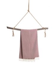 Samimi Chusta hammam "Satranc" w kolorze bordowym - 175 x 95 cm rozmiar: onesize. Czerwone chusty damskie Samimi, bez wzorów, z bawełny. Za 60.99 zł.