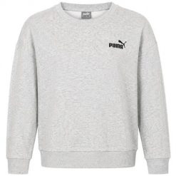 Bluza sportowa damska Puma 67680104. Szare bluzy damskie Puma, uniwersalny, bez wzorów, z bawełny, bez kaptura. Za 181.00 zł.