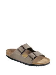 Birkenstock Klapki "Arizona" w kolorze szarym rozmiar: 45. Szare klapki damskie Birkenstock, bez wzorów, bez obcasa, bez zapięcia. Za 267.29 zł.