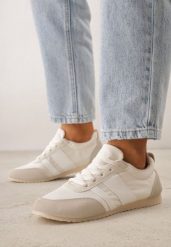 Beżowe Sneakersy Kultowe Tenisówki z Marszczeniem przy Pięcie Rhodophine. Brązowe obuwie sportowe damskie Born2be, bez wzorów, z jeansu, bez zapięcia. Za 109.99 zł.