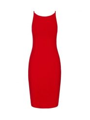 Risk made in warsaw Sukienka "Veni Vidi Vici" w kolorze czerwonym rozmiar: L. Czerwone sukienki damskie Risk made in Warsaw, bez wzorów, bez ramiączek. Za 100.52 zł.