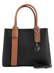 Mia Tomazzi Skórzana torebka "Argonne" w kolorze czarno-jasnobrązowym - 33 x 25 x 14 cm rozmiar: onesize. Brązowe torebki klasyczne damskie Mia Tomazzi, z materiału, przez ramię, bez dodatków. Za 304.99 zł.